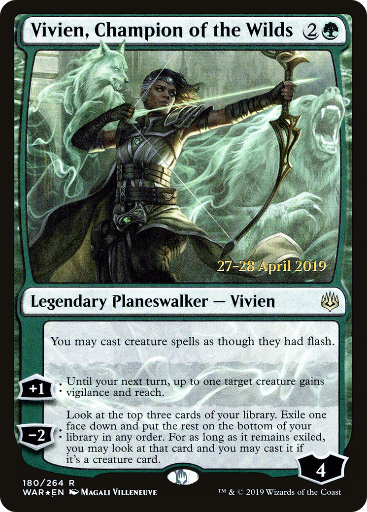 Vivien, Champion of the Wilds (PRE-180) [War of the Spark Promos] Foil