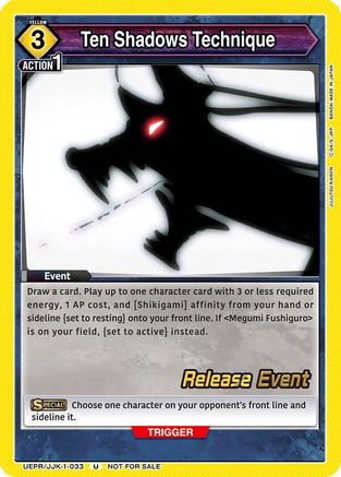 Ten Shadows Technique (UEPR/JJK-1-033) - UE03BT Jujutsu Kaisen Release Event Cards