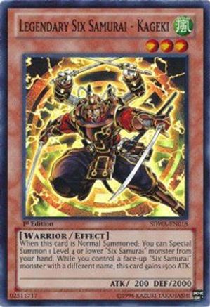 Legendary Six Samurai - Kageki (Super Rare) (SDWA-EN018) - Structure Deck: Samurai Warlords 1st Edition