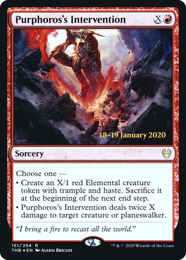 Purphoros's Intervention (PRE-151) [Theros Beyond Death Promos] Foil