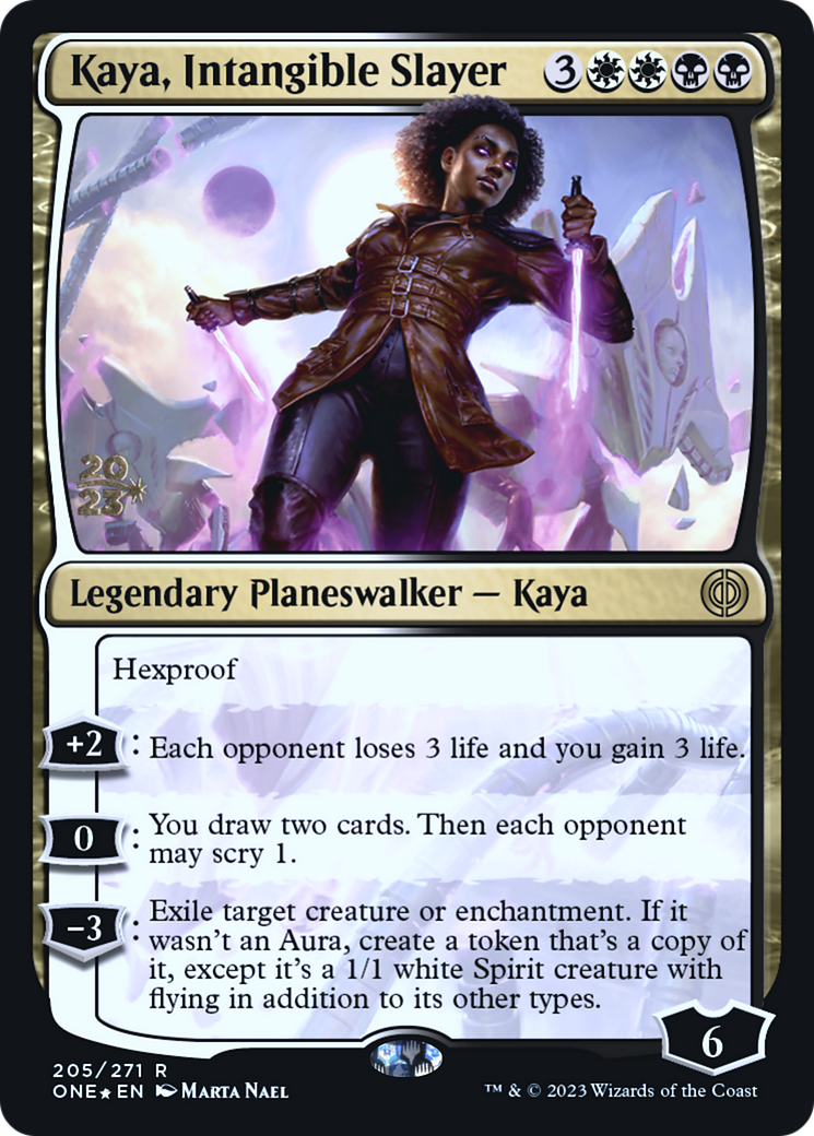 Kaya, Intangible Slayer (PRE-205) [Phyrexia: All Will Be One Promos] Foil