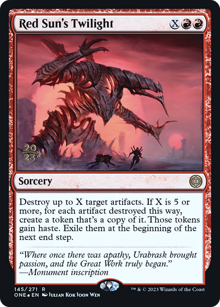 Red Sun's Twilight (PRE-145) [Phyrexia: All Will Be One Promos] Foil