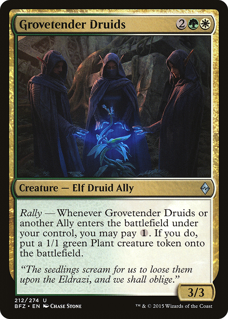 Grovetender Druids (BFZ-212) [Battle for Zendikar] Foil