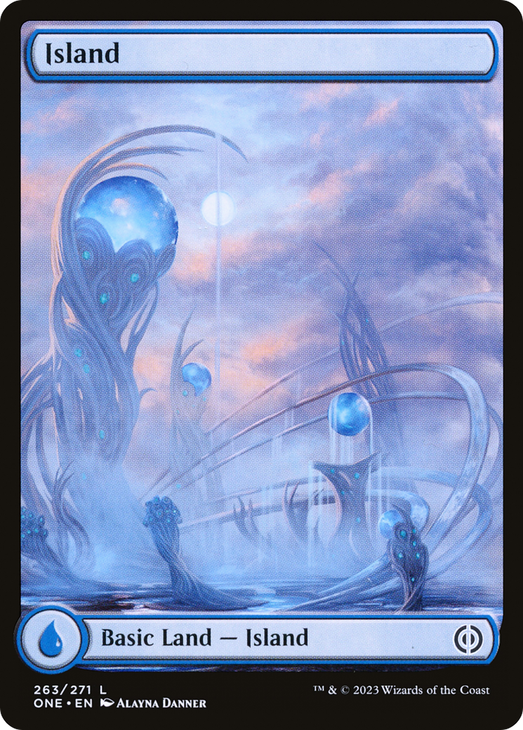 Island (263) - Full Art (ONE-263) [Phyrexia: All Will Be One] Foil