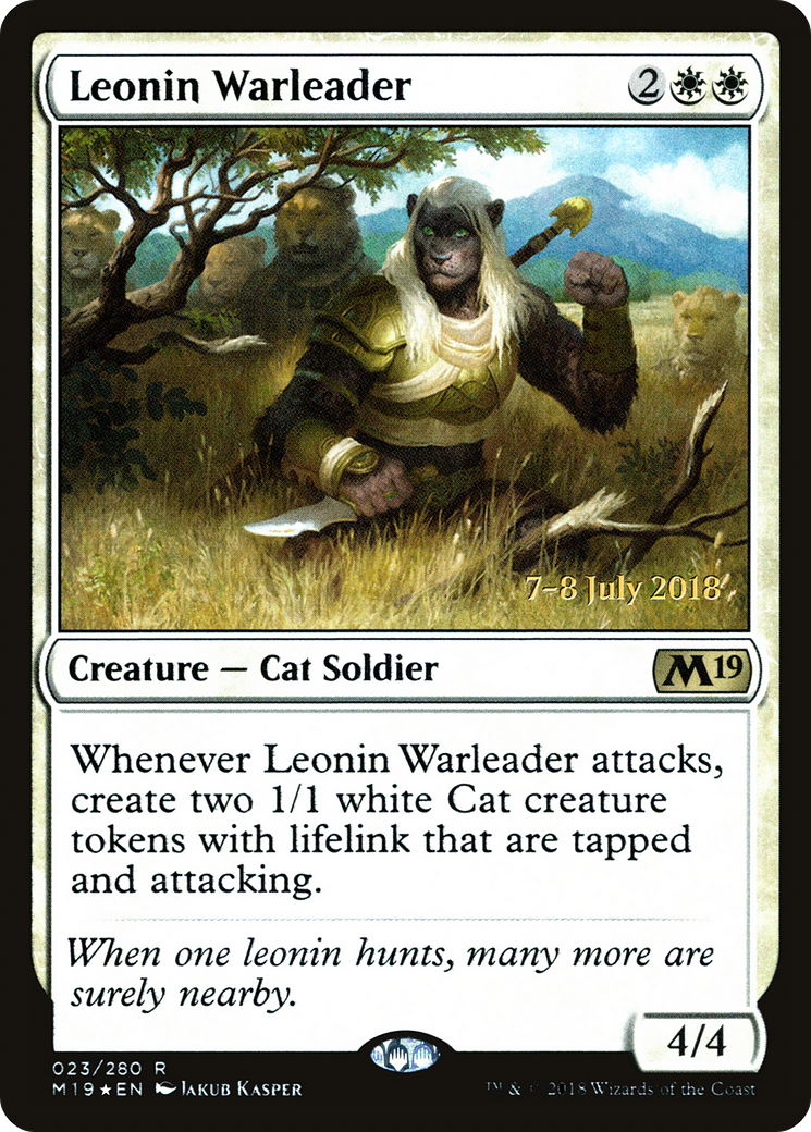Leonin Warleader (PRE-023) [Core Set 2019 Promos] Foil