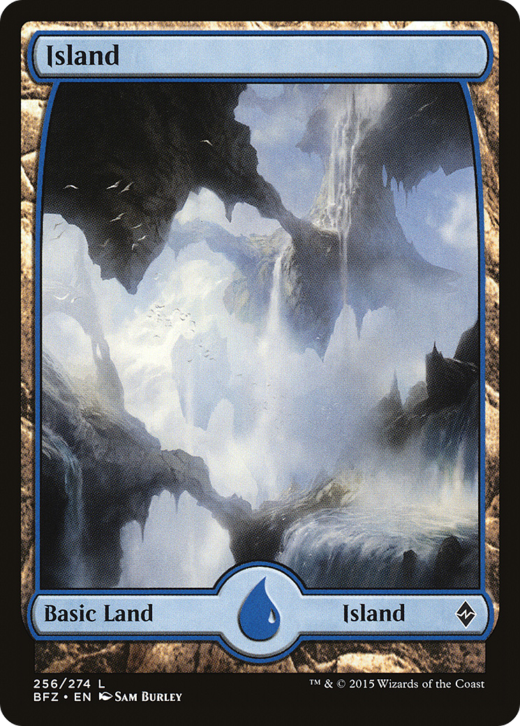 Island (256) - Full Art (BFZ-256) [Battle for Zendikar] Foil