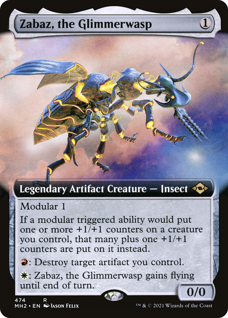Zabaz, the Glimmerwasp (Extended Art) (MH2-474) [Modern Horizons 2] Foil