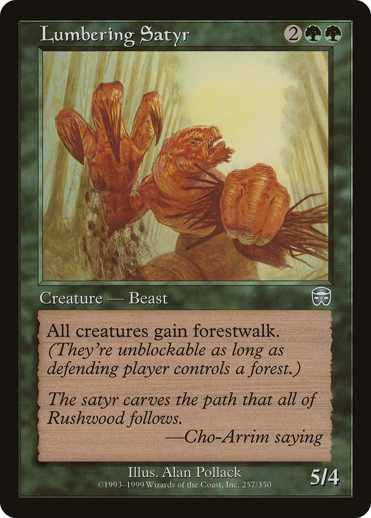 Lumbering Satyr (MMQ-257) [Mercadian Masques] Foil