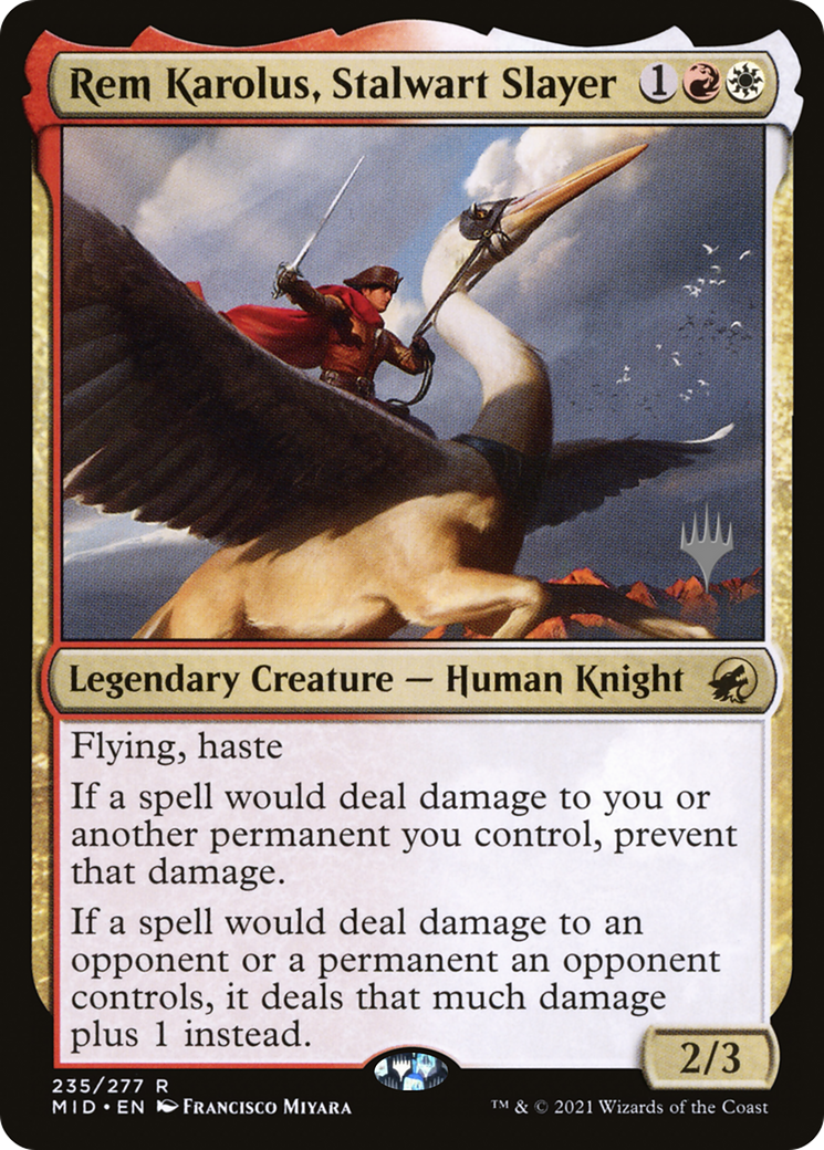 Rem Karolus, Stalwart Slayer (PPMID-235) [Promo Pack: Innistrad: Midnight Hunt Promos] Foil