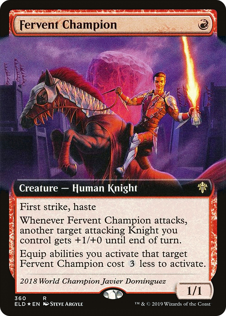 Fervent Champion (Extended Art) (ELD-360) [Throne of Eldraine] Foil
