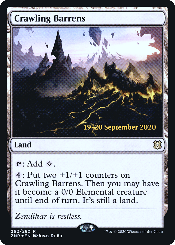 Crawling Barrens (PRE-262) [Zendikar Rising Promos] Foil