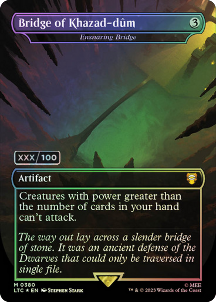 Bridge of Khazad-dum - Ensnaring Bridge (Serial Numbered) (LTC-380Z) (Borderless) [Tales of Middle-earth Commander] Foil