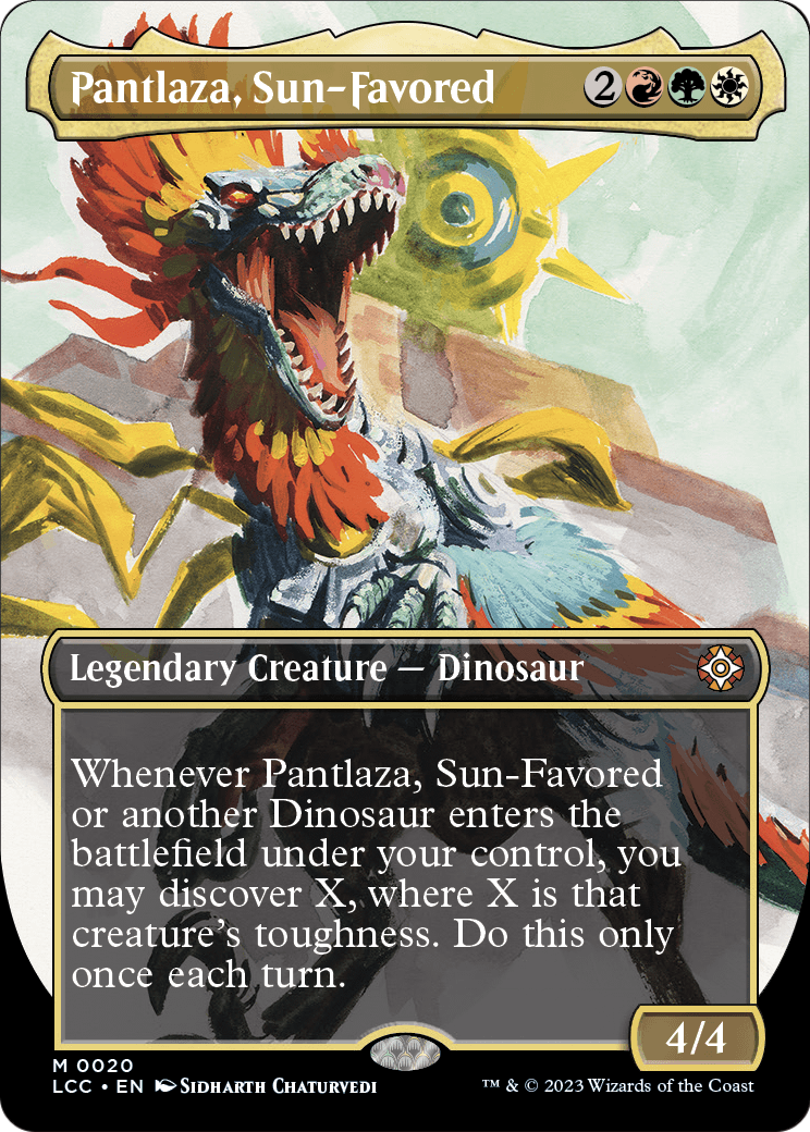 Pantlaza, Sun-Favored (Borderless) (LCC-020) [The Lost Caverns of Ixalan Commander] Foil