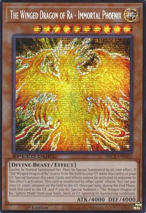 The Winged Dragon of Ra - Immortal Phoenix (Prismatic Secret Rare) (SBC2-END02) - Speed Duel: Battle City Finals 1st Edition