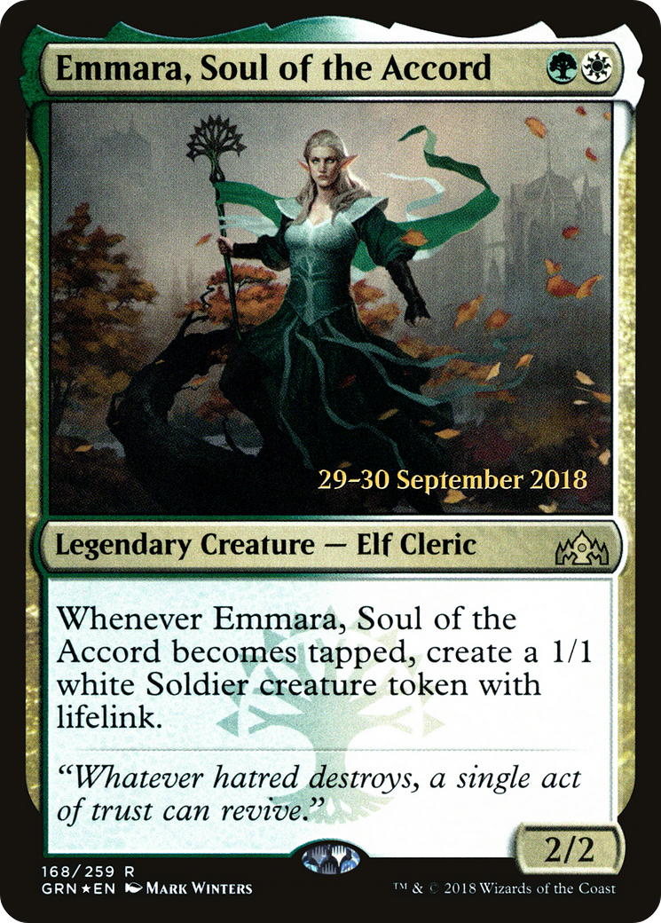 Emmara, Soul of the Accord (PRE-168) [Guilds of Ravnica Promos] Foil
