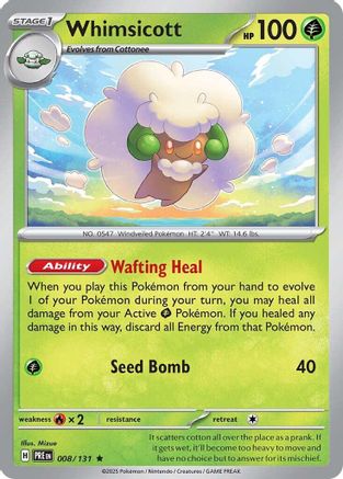Whimsicott (008/131) [SV Prismatic Evolutions] Reverse Holofoil - Rare