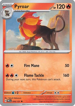 Pyroar (016/131) [SV Prismatic Evolutions] Reverse Holofoil - Uncommon