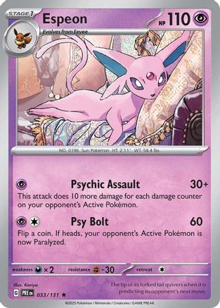Espeon (033/131) [SV Prismatic Evolutions] Reverse Holofoil - Rare