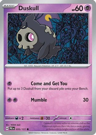 Duskull (035/131) [SV Prismatic Evolutions] Reverse Holofoil - Common
