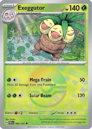 Exeggutor (Poke Ball Pattern) (002/131) [SV Prismatic Evolutions] Holofoil - Uncommon