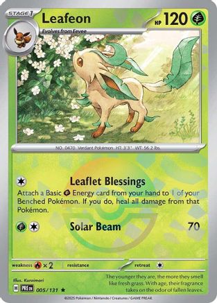 Leafeon (Poke Ball Pattern) (005/131) [SV Prismatic Evolutions] Holofoil - Rare