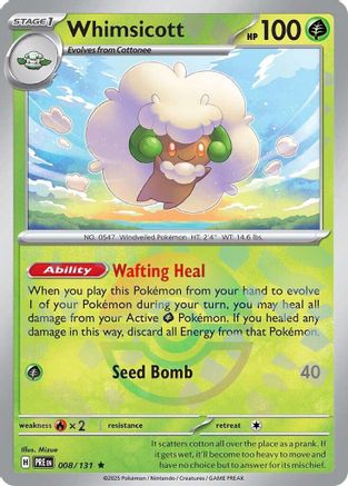 Whimsicott (Poke Ball Pattern) (008/131) [SV Prismatic Evolutions] Holofoil - Rare