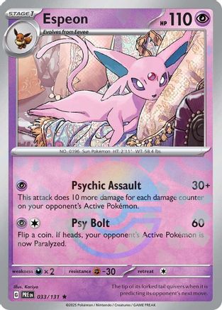 Espeon (Poke Ball Pattern) (033/131) [SV Prismatic Evolutions] Holofoil - Rare