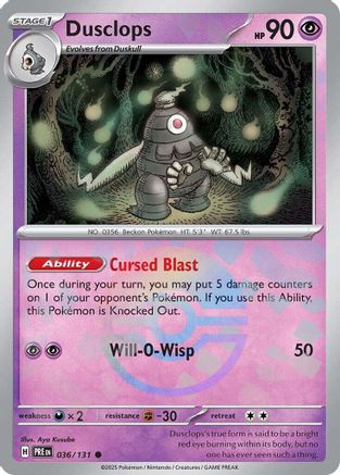 Dusclops (Poke Ball Pattern) (036/131) [SV Prismatic Evolutions] Holofoil - Common