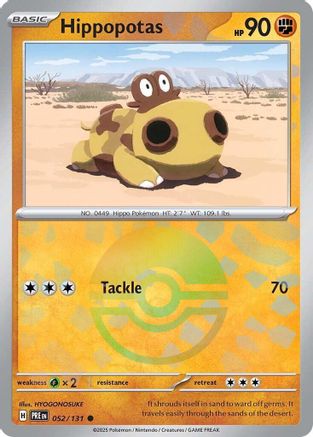 Hippopotas (Poke Ball Pattern) (052/131) [SV Prismatic Evolutions] Holofoil - Common