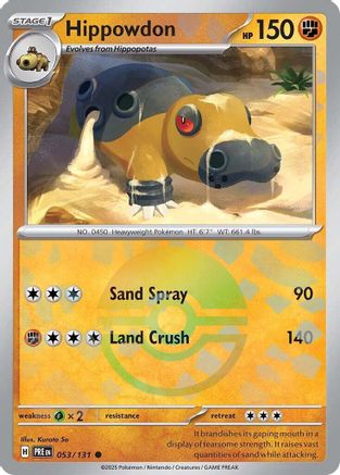 Hippowdon (Poke Ball Pattern) (053/131) [SV Prismatic Evolutions] Holofoil - Common