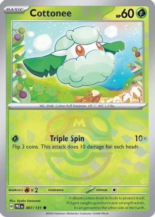 Cottonee (Master Ball Pattern) (007/131) [SV Prismatic Evolutions] Holofoil - Common