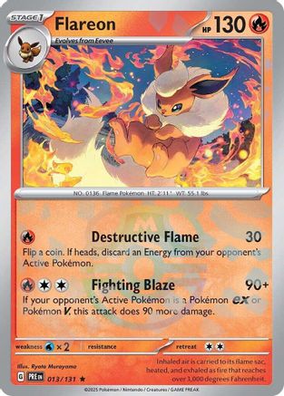 Flareon (Master Ball Pattern) (013/131) [SV Prismatic Evolutions] Holofoil - Rare
