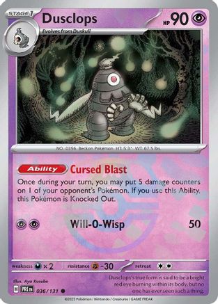 Dusclops (Master Ball Pattern) (036/131) [SV Prismatic Evolutions] Holofoil - Common