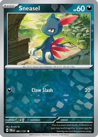 Sneasel (Master Ball Pattern) (061/131) [SV Prismatic Evolutions] Holofoil - Common