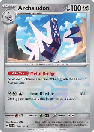 Archaludon (Master Ball Pattern) (070/131) [SV Prismatic Evolutions] Holofoil - Rare