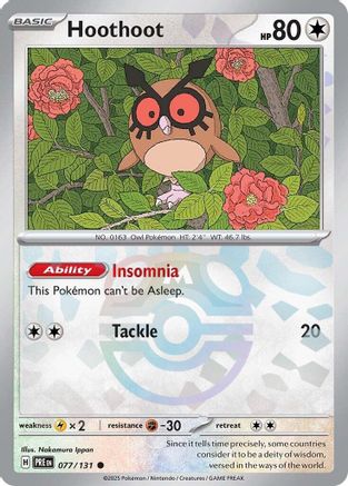 Hoothoot (Master Ball Pattern) (077/131) [SV Prismatic Evolutions] Holofoil - Common