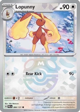 Lopunny (Master Ball Pattern) (084/131) [SV Prismatic Evolutions] Holofoil - Common
