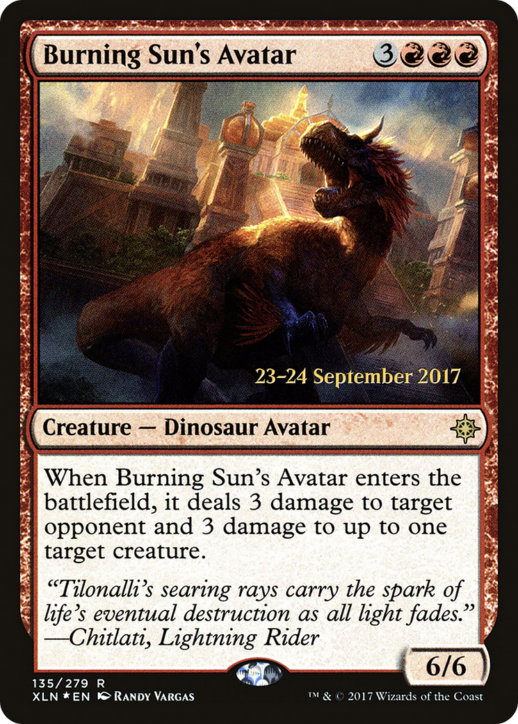 Burning Sun's Avatar (PRE-135) [Ixalan Promos] Foil