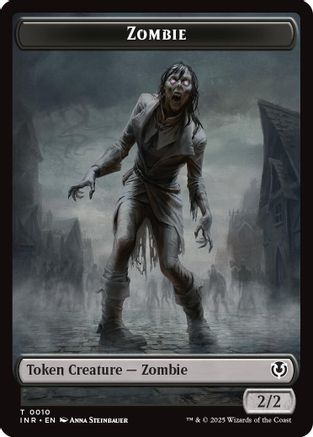 Zombie (0010) // Blood Double-Sided Token (INR-10 // 21) [Innistrad Remastered] Foil