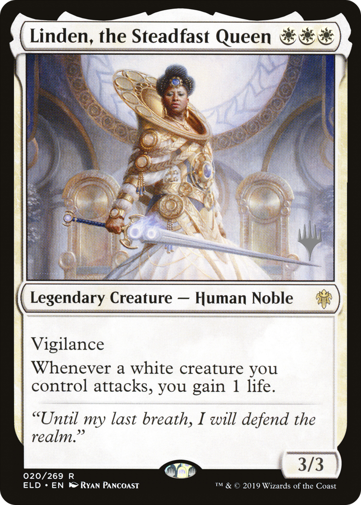 Linden, the Steadfast Queen (PPELD-020) [Promo Pack: Throne of Eldraine Promos] Foil