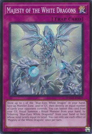 Majesty of the White Dragons (Super Rare) (SDWD-EN027) - Structure Deck: Blue-Eyes White Destiny 1st Edition