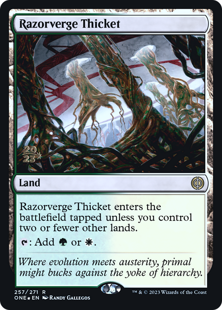Razorverge Thicket (PRE-257) [Phyrexia: All Will Be One Promos] Foil