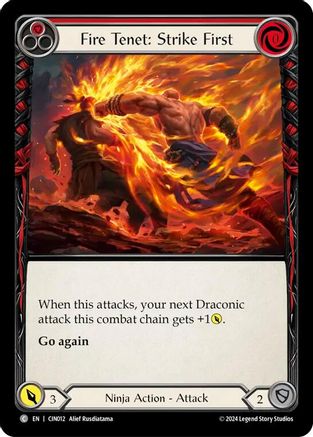 Fire Tenet: Strike First (Red) (CIN012) - Blitz Deck: The Hunted - Cindra