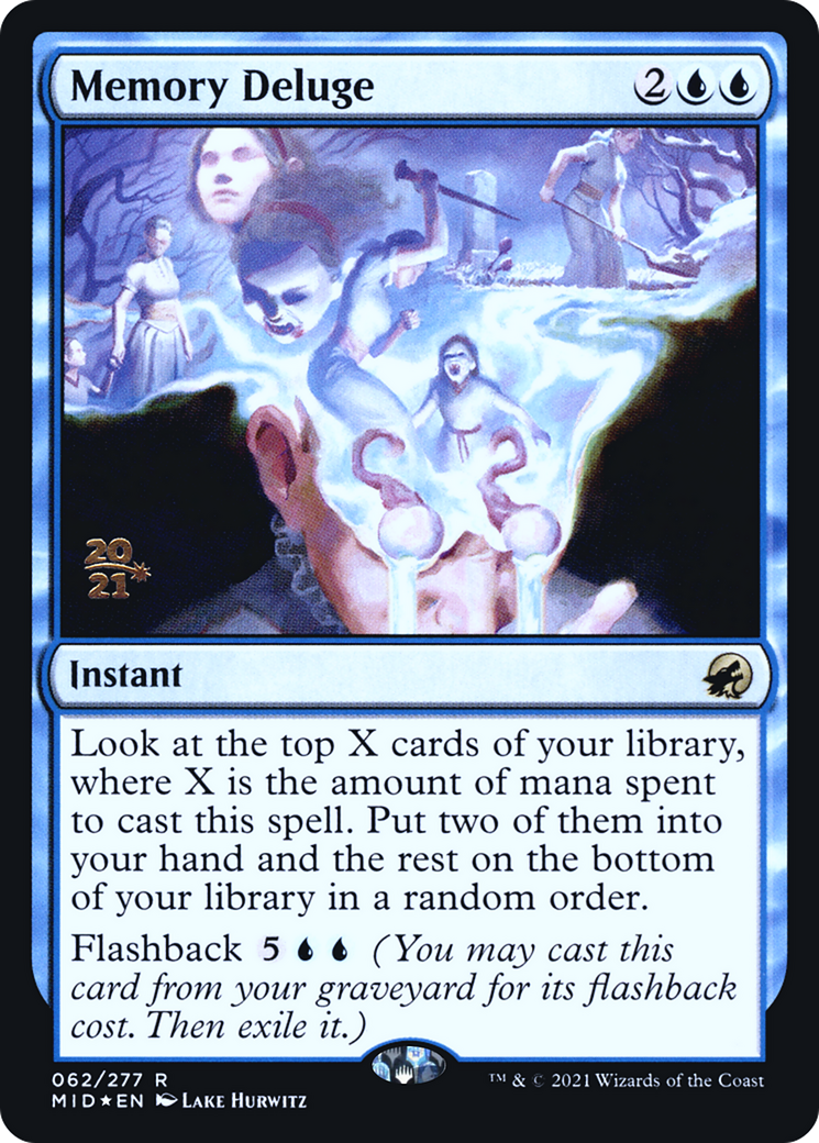 Memory Deluge (PRE-062) [Innistrad: Midnight Hunt Promos] Foil