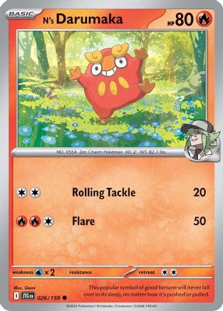 N's Darumaka (026/159) [SV09 Journey Together] Reverse Holofoil - Common