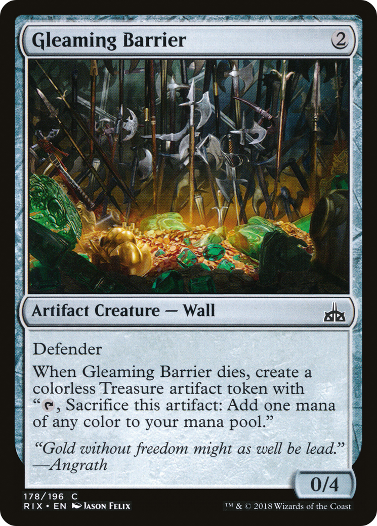 Gleaming Barrier (RIX-178) [Rivals of Ixalan] Foil