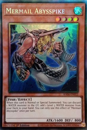 Mermail Abysspike (Prismatic Collector's Rare) (RA04-EN012) - Quarter Century Stampede 1st Edition
