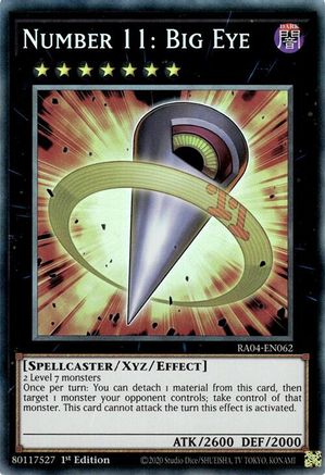 Number 11: Big Eye (Prismatic Collector's Rare) (RA04-EN062) - Quarter Century Stampede 1st Edition