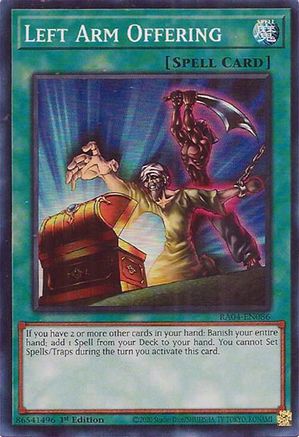 Left Arm Offering (Super Rare) (RA04-EN086) - Quarter Century Stampede 1st Edition