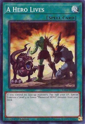 A Hero Lives (Super Rare) (RA04-EN087) - Quarter Century Stampede 1st Edition